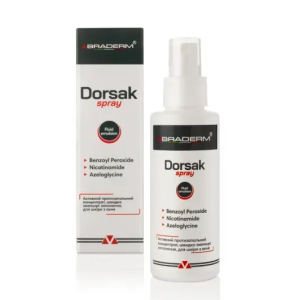 Активний протизапальний спрей з Бензоїл пероксидом 6% Braderm - Dorsak Spray